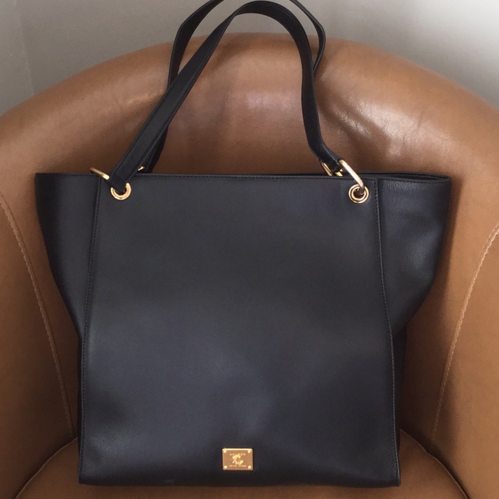 Ralph Lauren Black leather tote